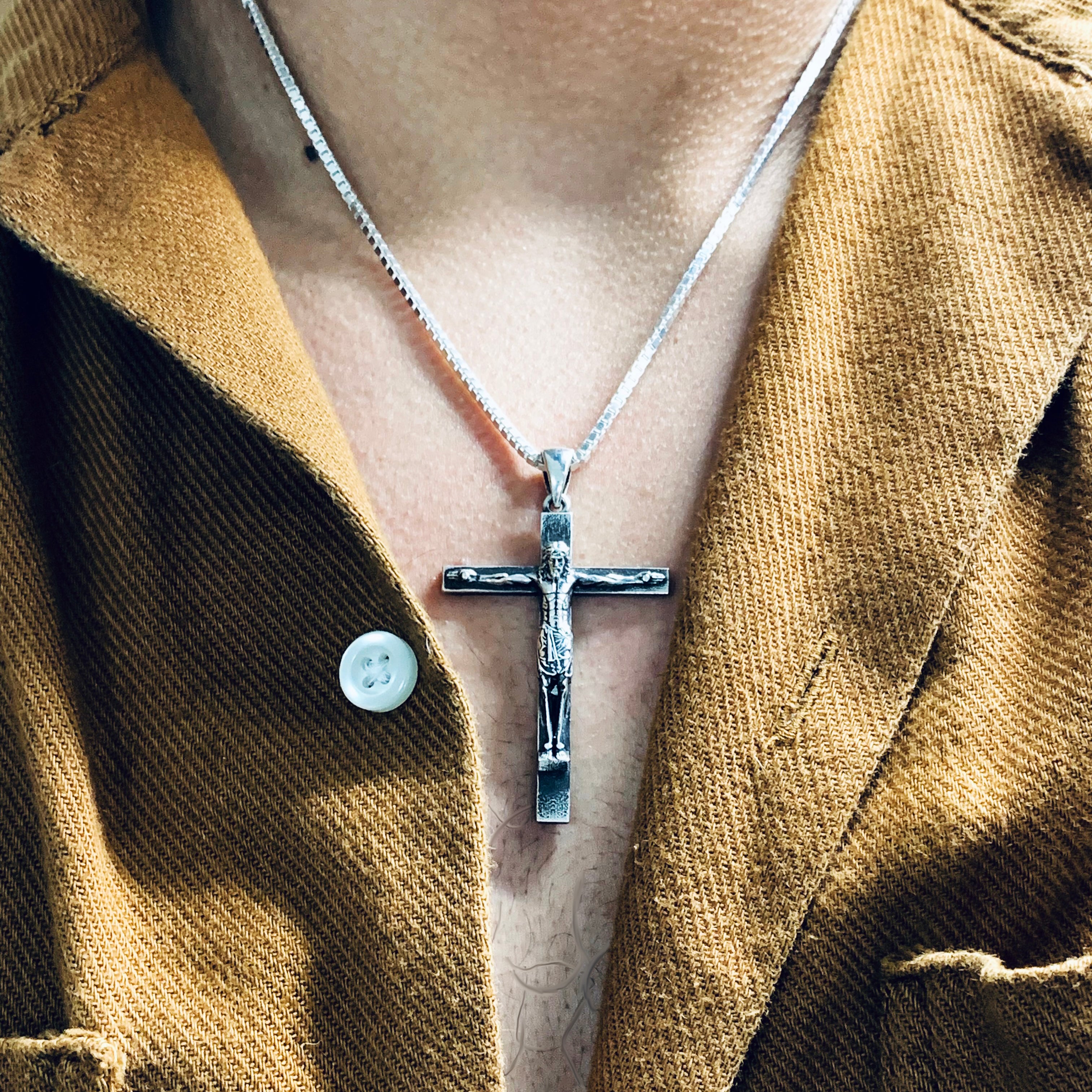 Sterling Silver Oxidized Crucifix