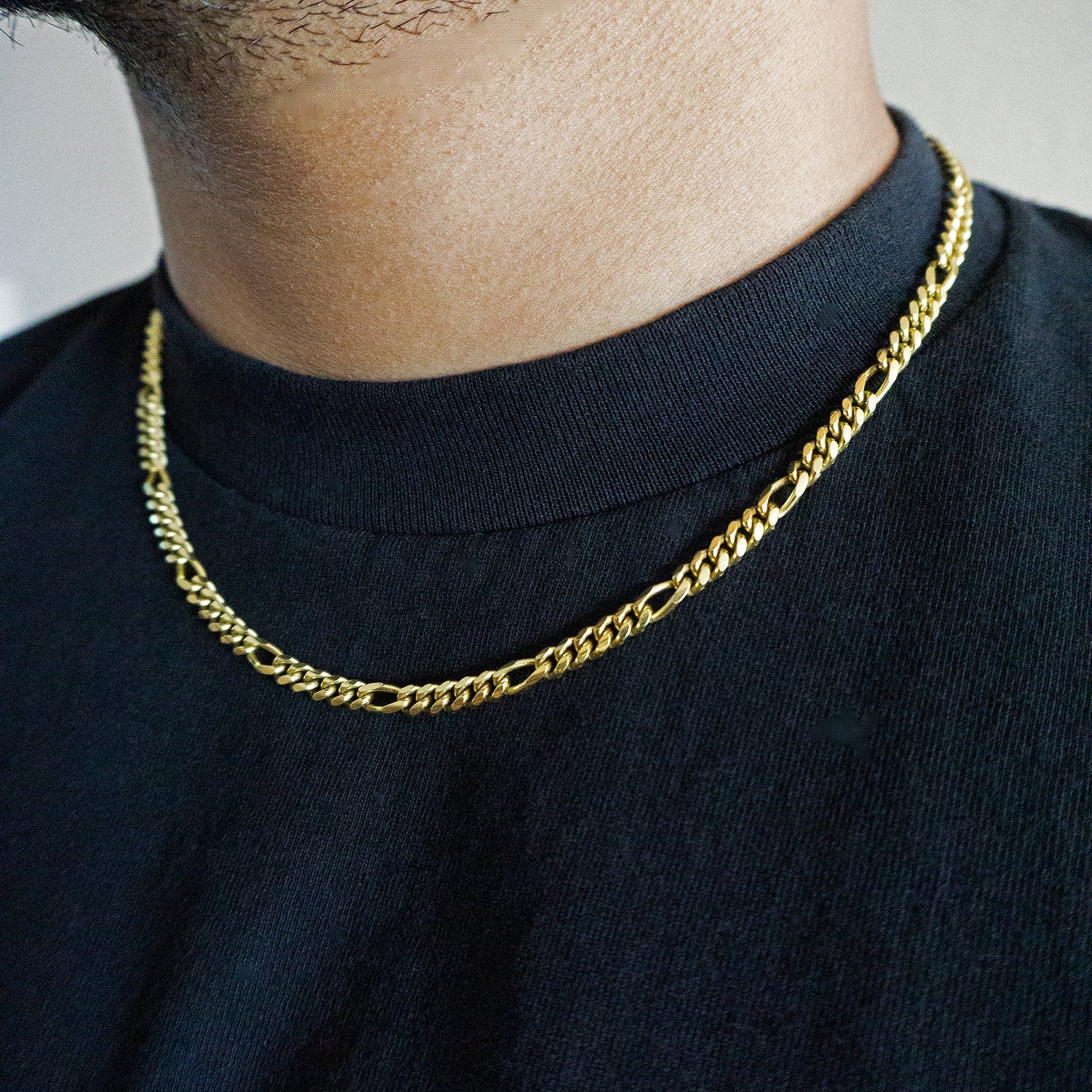 Gold Figaro Chain (20, 22, 24 Inches)