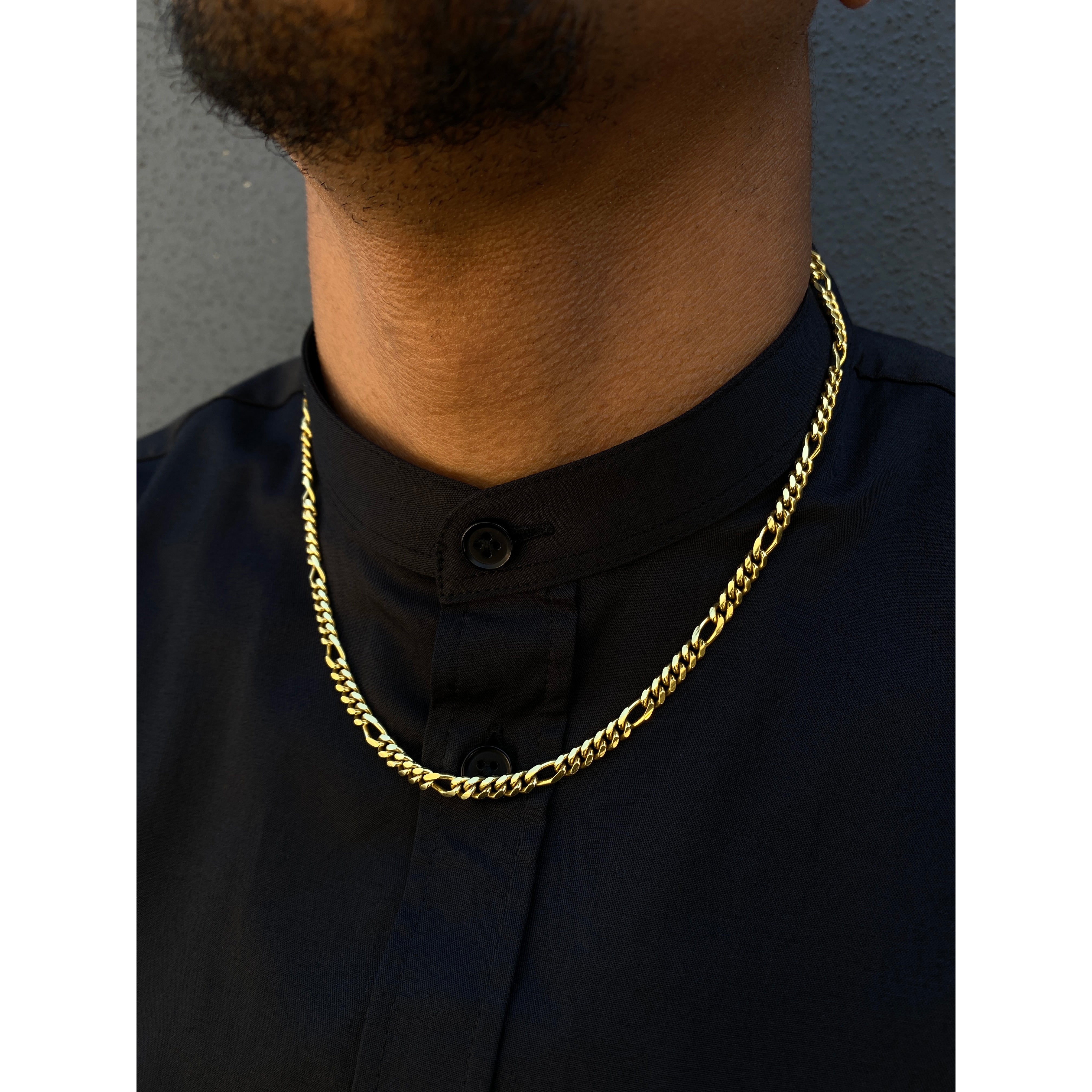 Gold Figaro Chain (20, 22, 24 Inches)