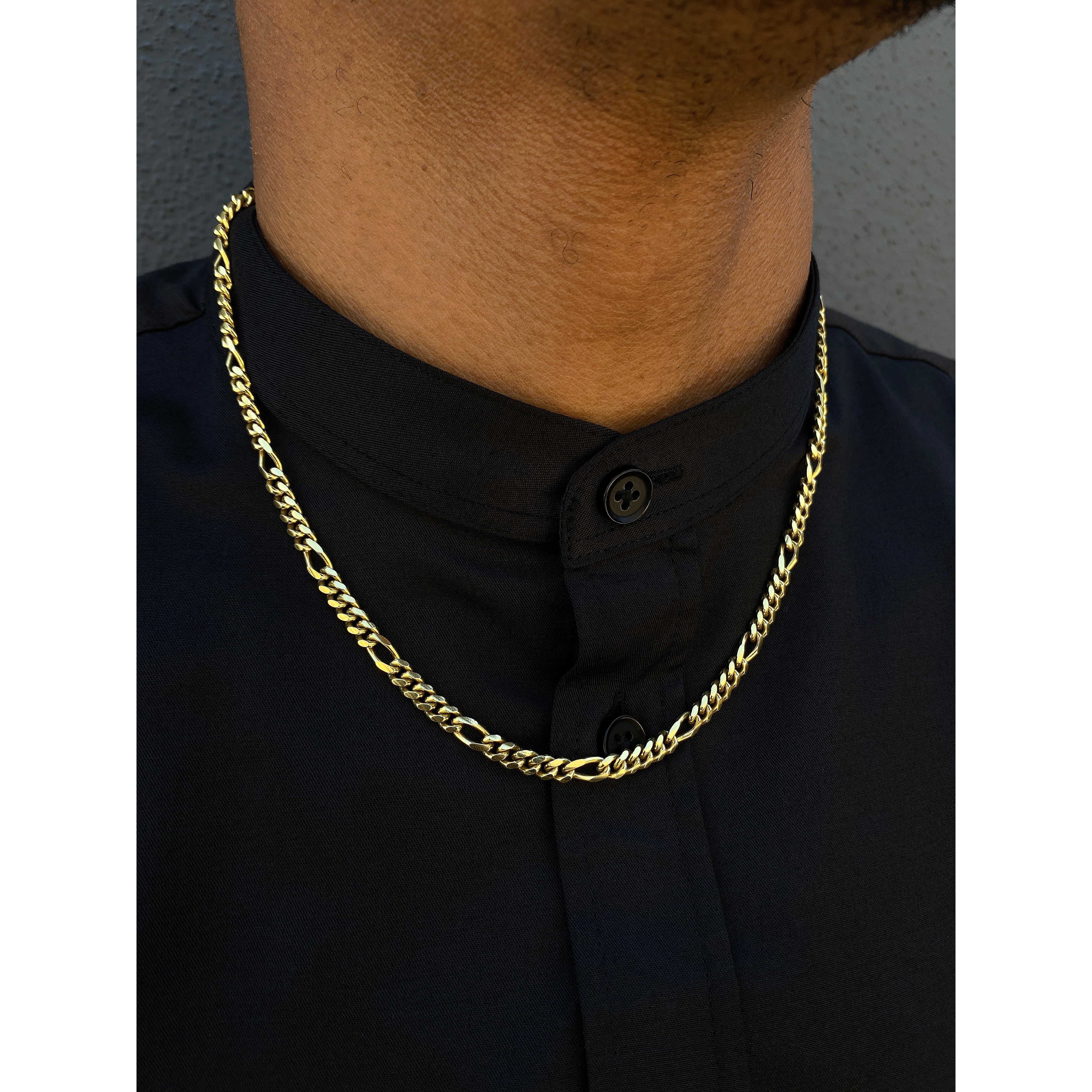 Gold Figaro Chain (20, 22, 24 Inches)