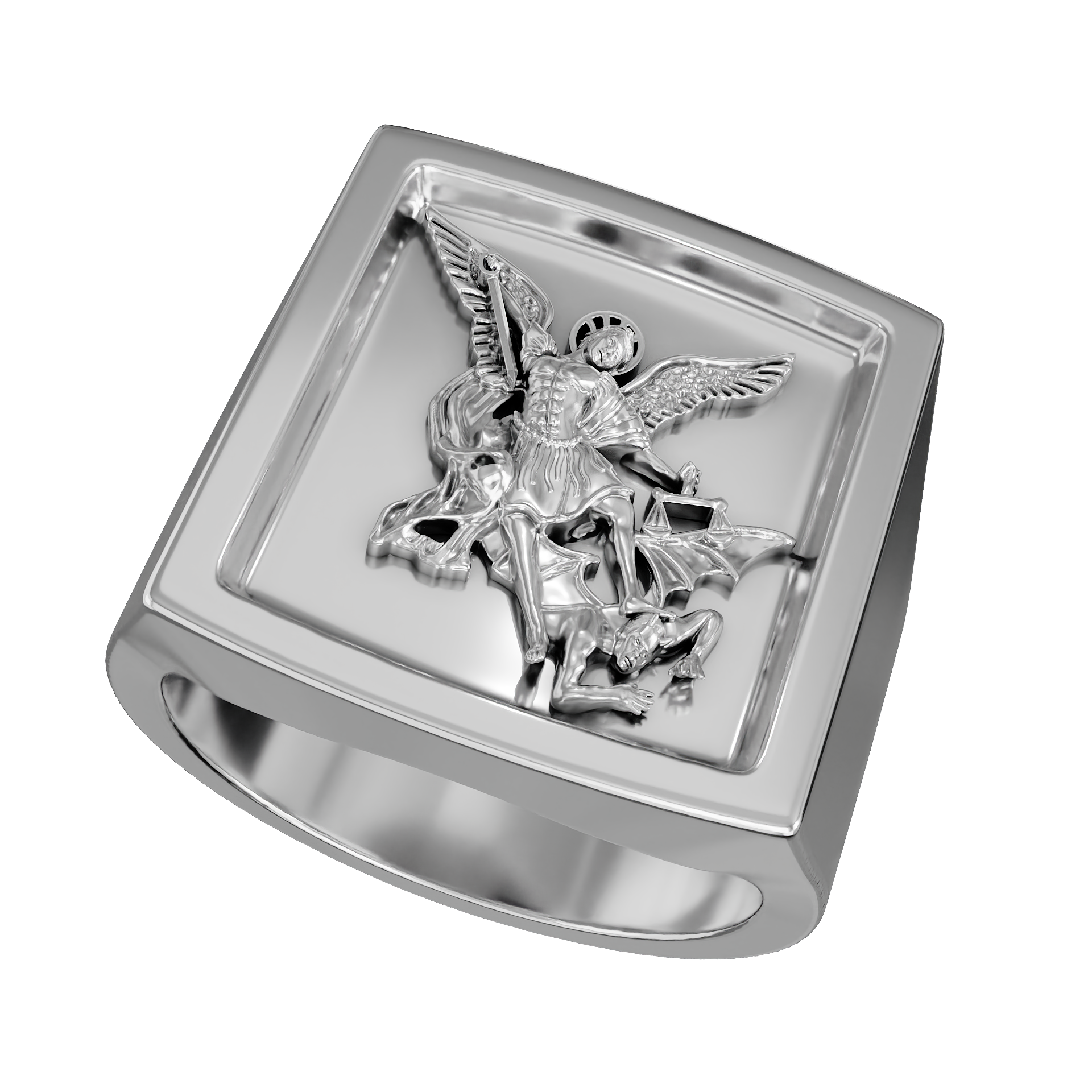 .925 Sterling Silver Archangel Ring