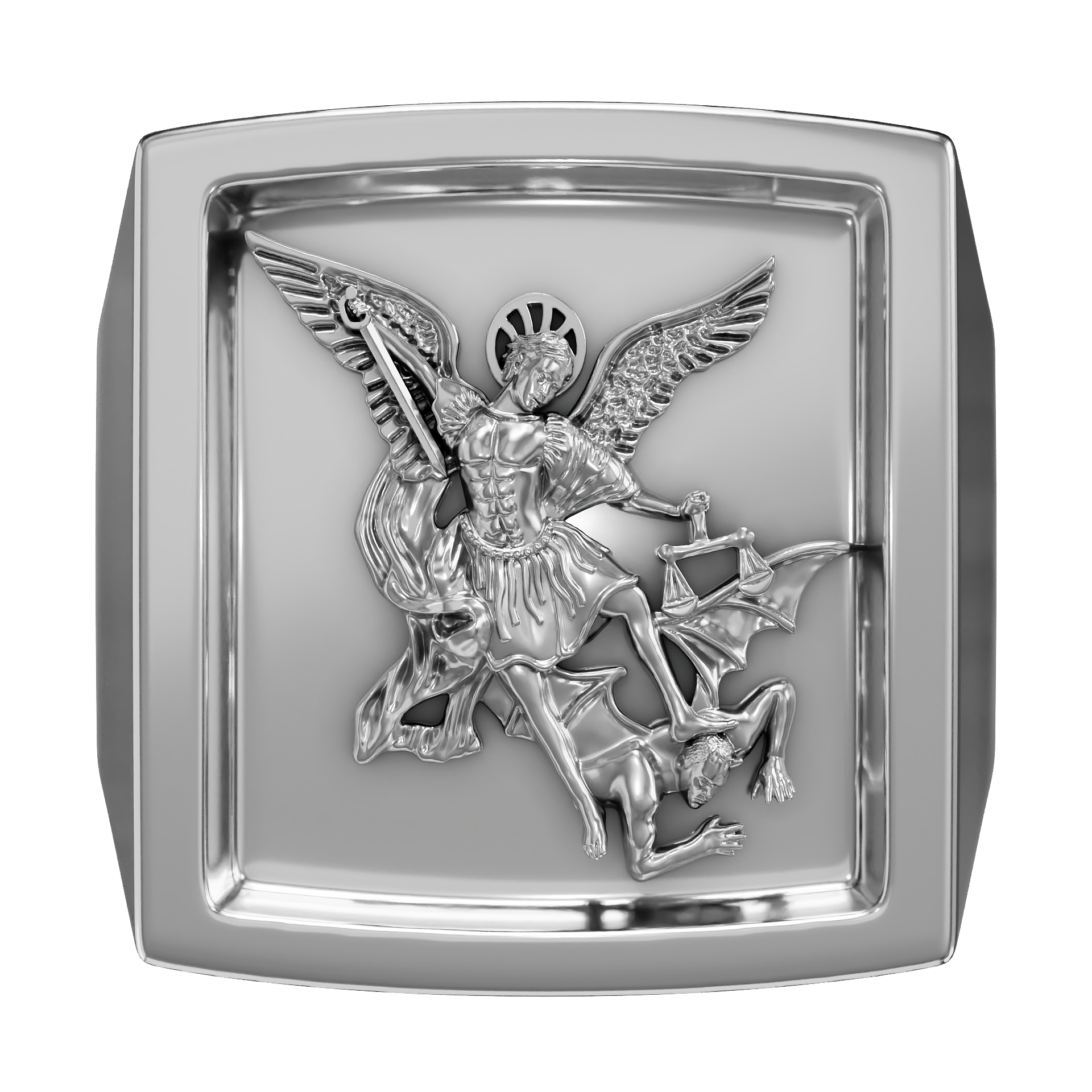 .925 Sterling Silver Archangel Ring