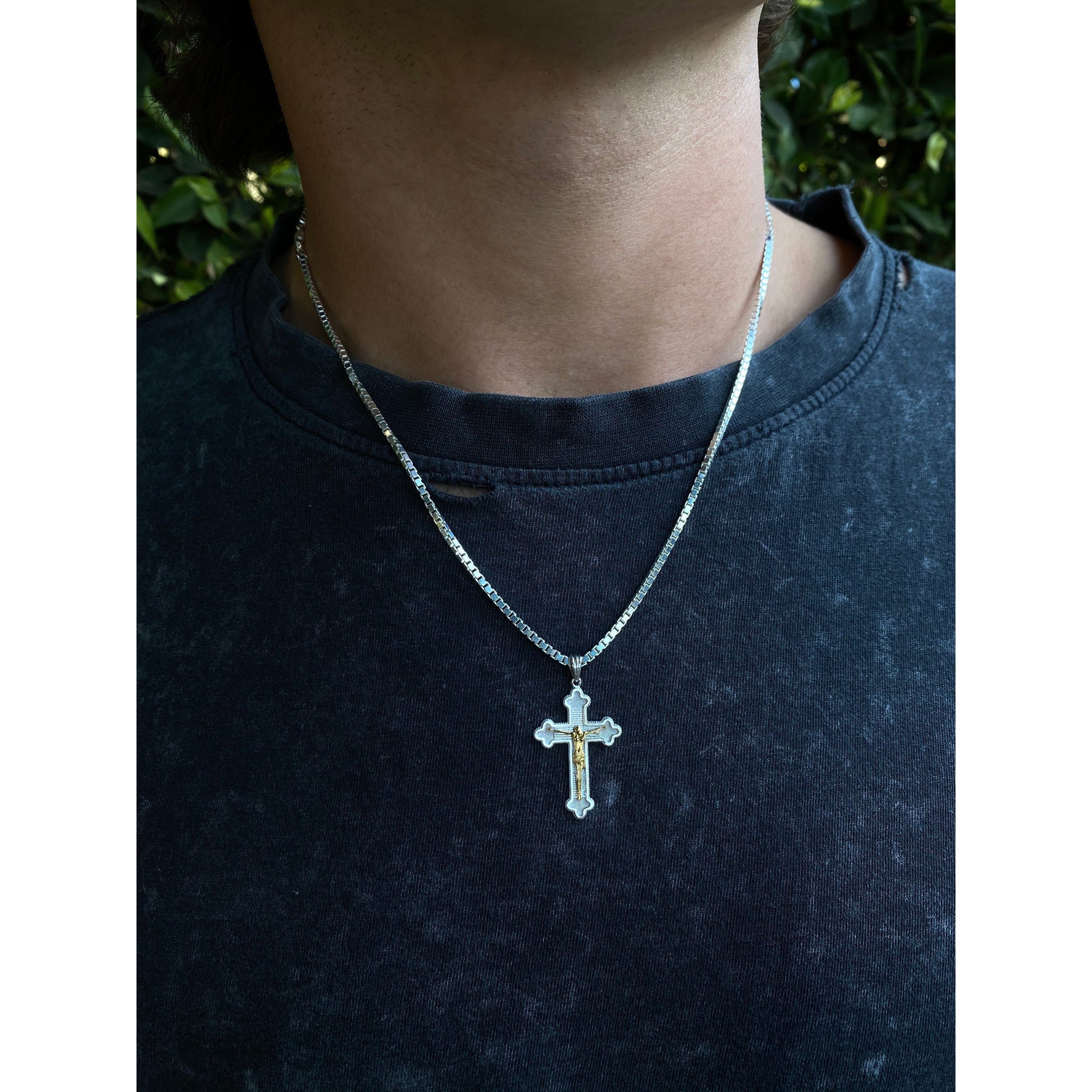 Sterling Silver Gold Two Tone Cross Model Pic
